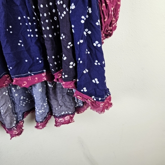 Free People Shibori Long Sleeve Tunic Dress in blue and pink blue Size M - Picture 5 of 10
